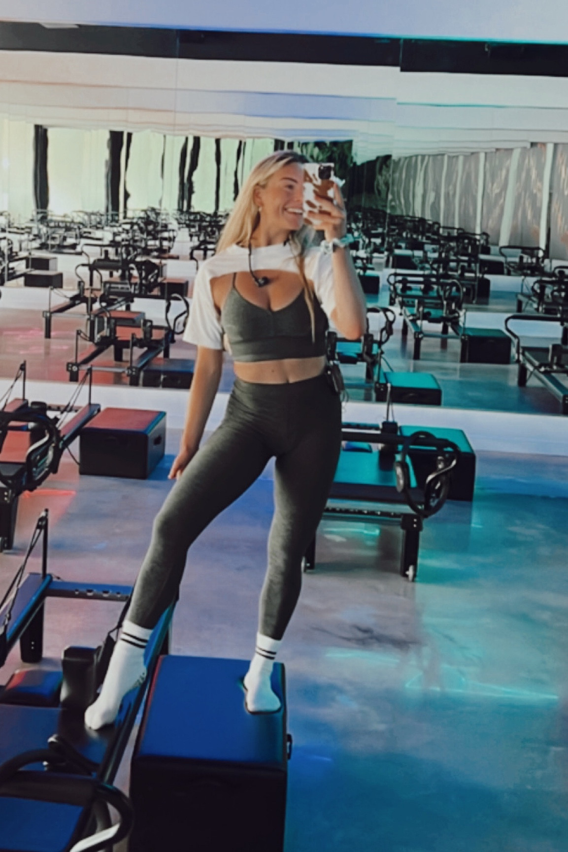 The softest leggings you will ever put on your body!!!! Perfect for Pilates. 
- Alosoft leggings from Alo Yoga 
- I sized down to a (XS) in the leggings for a tighter fit. Bra true to size (S).

#LTKFind #LTKunder100 #LTKfit