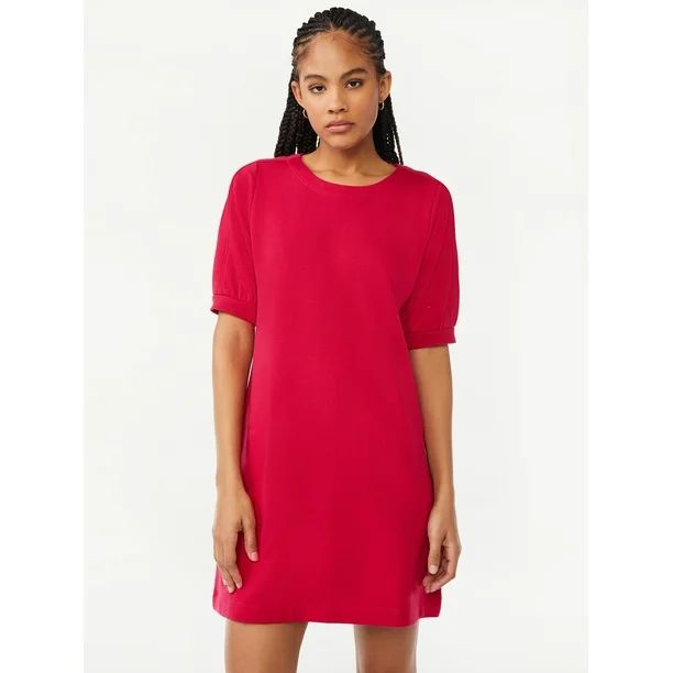 Free Assembly Women's Bow Back Mini Dress with Puff Sleeves | Walmart (US)