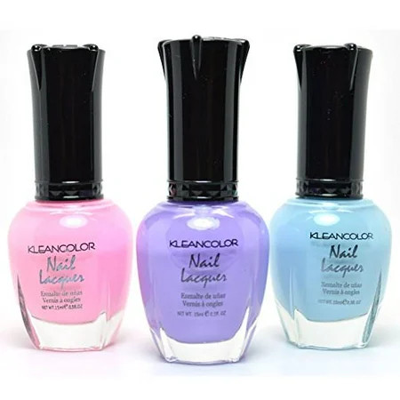 3 KLEANCOLOR NAIL POLISH PASTEL PINK, PURPLE, BLUE | Walmart (US)