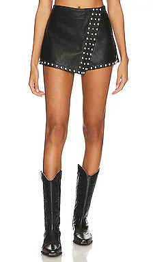 Free People Studded Emmy Mini Skort in Black from Revolve.com | Revolve Clothing (Global)