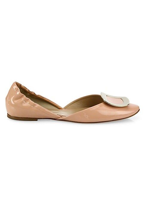 Roger Vivier Women's Ballerine Chips Patent Leather d'Orsay Flats - Nude - Size 39 (9) | Saks Fifth Avenue