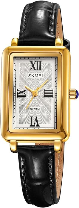 Dress Watch for Women Business Casual Square Ladies Quartz Watch with Genuine Leather Strap | Amazon (US)