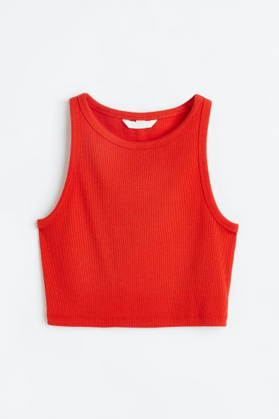 Cropped Tank Top - Red - Ladies | H&M US | H&M (US + CA)