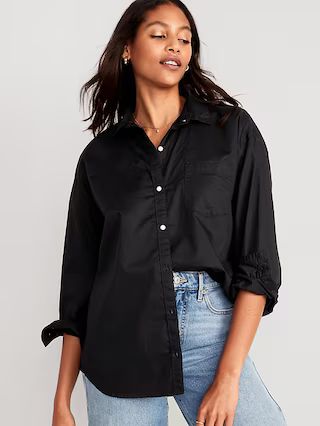 Oversized Button-Down Boyfriend Shirt | Old Navy (US)