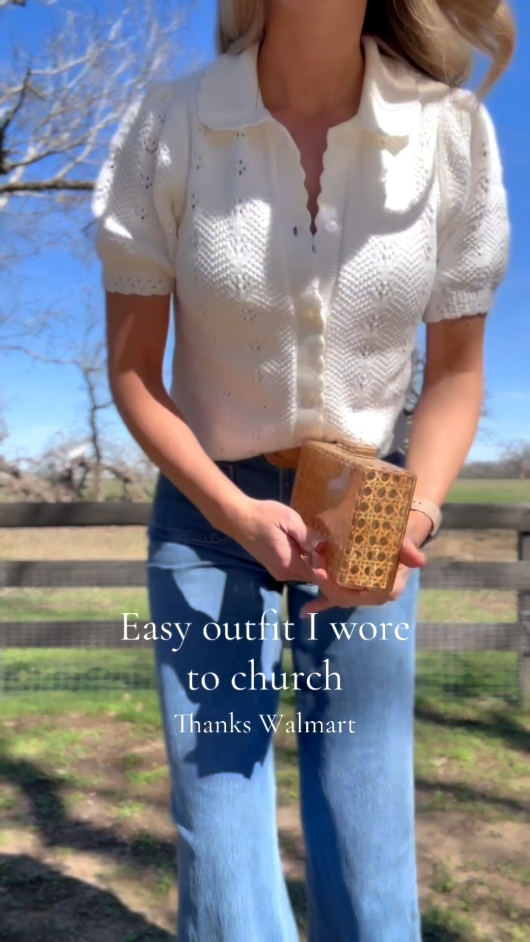 The cutest classic outfit and it’s from Walmart. Wearing my normal XS top, and I sized down to a 0 in jeans. Marea dupe, anthro dupe, Tuckernuck dupe, scalloped cardigan, spring transitional outfit, spring wedge, wide legged jeans, classic spring style, southern woman style, Walmart 

#LTKSeasonal #LTKootd #LTKmomlife