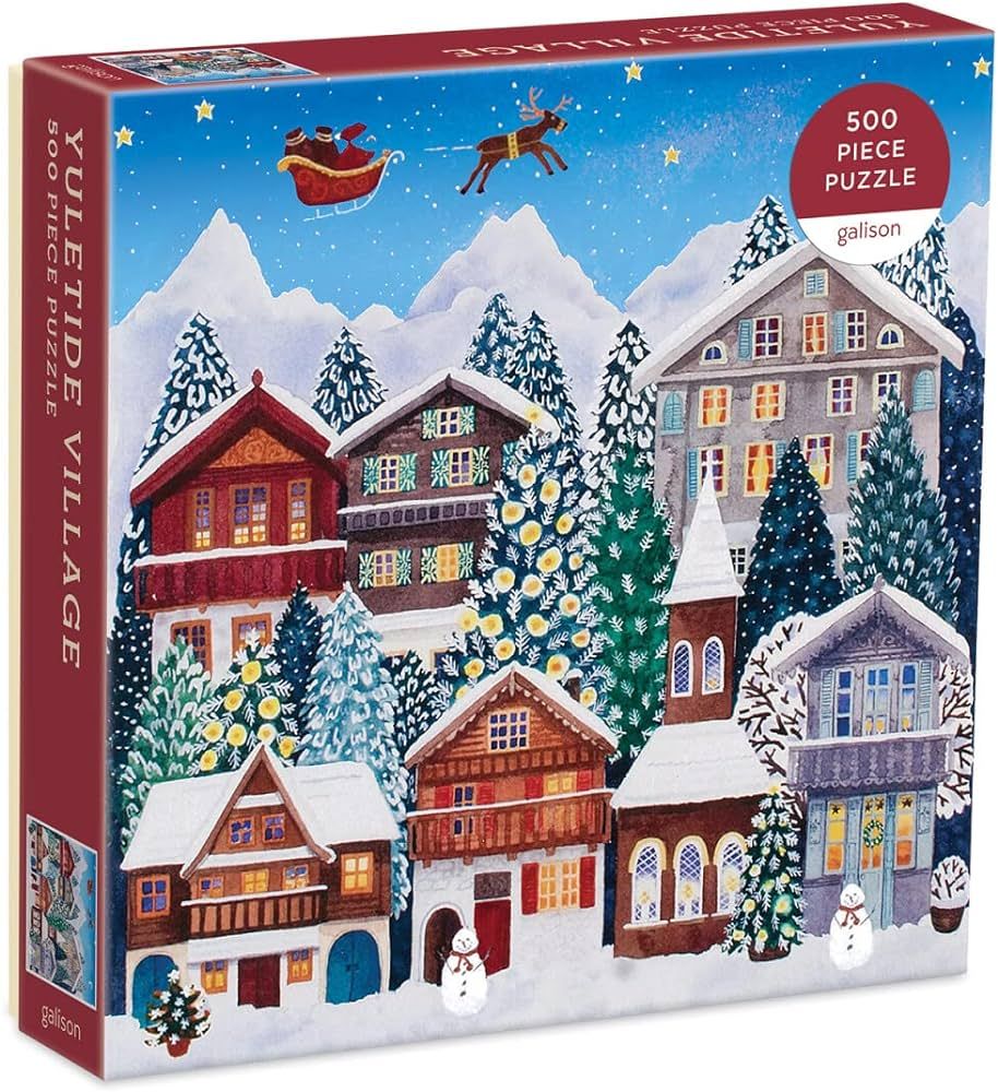 Galison Yuletide Village 500 Piece Puzzle from Galison - Featuring Colorful and Charming Illustra... | Amazon (US)