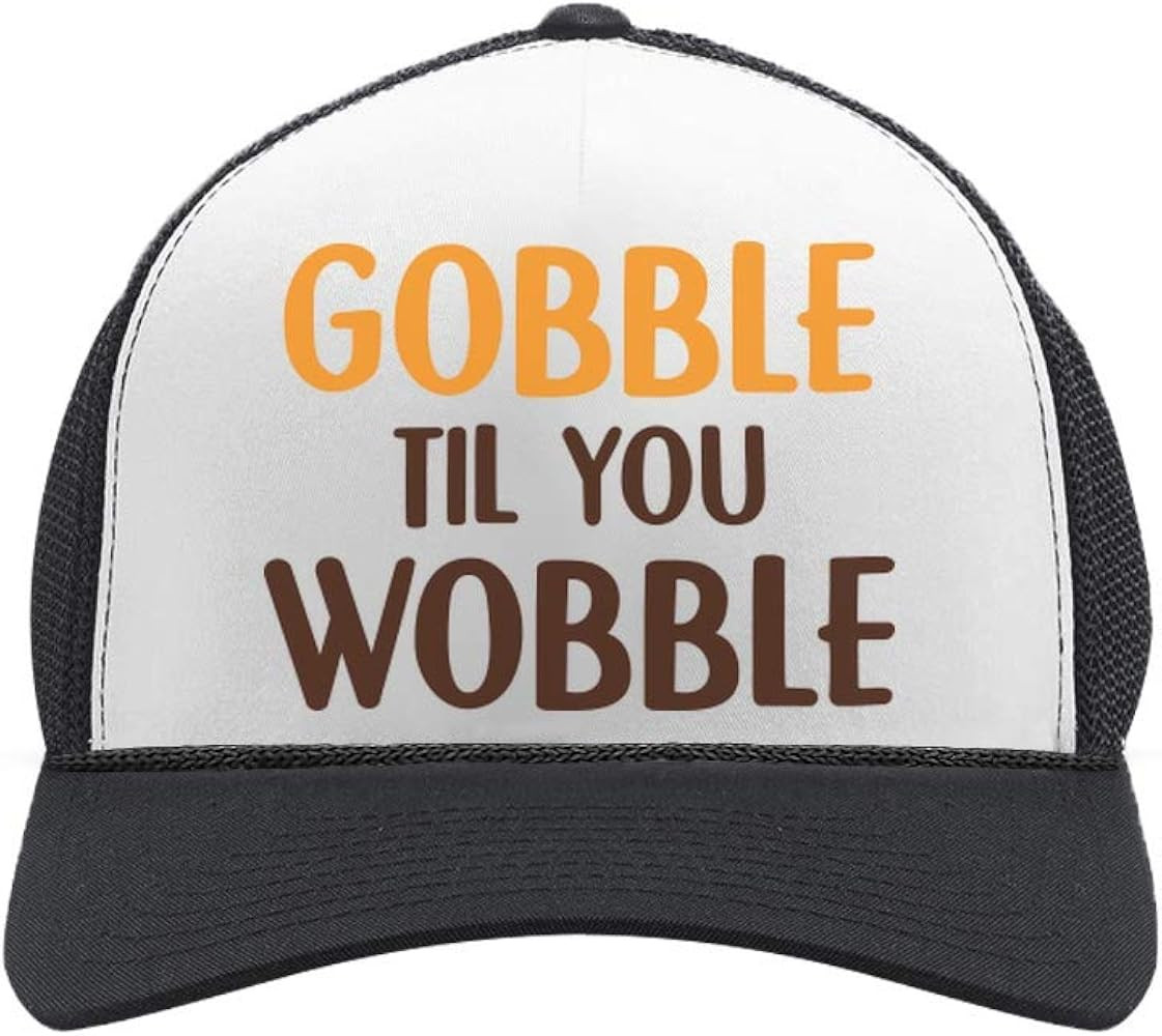 Turkey Hat Gobble Til You Wobble Funny Adult Thanksgiving Adjustable Trucker Mesh Cap for Men Wom... | Amazon (US)
