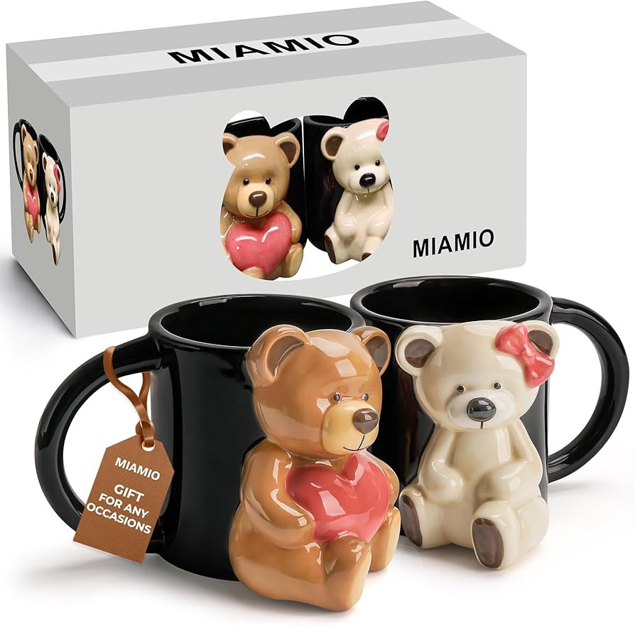 MIAMIO - Bear Ceramic Cute Cups 350 ml, 3D Cute Mugs Animal Coffee Mugs for Coffee, Milk and Tea ... | Amazon (CA)