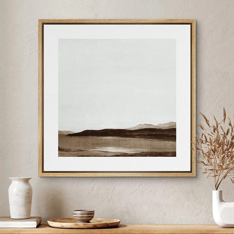 Minimalist Abstract Mountain Landscape Wall Art Framed On Canvas Print | Wayfair North America