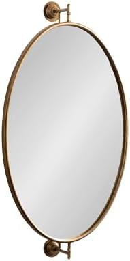 Kate and Laurel Darbridge Traditional Oval Pivot Wall Mirror, 24 x 41, Antique Gold, Vintage Adju... | Amazon (US)