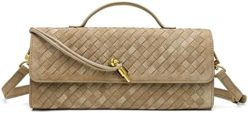 Trendy Woven Evening Clutch Purses Suede bag Women Underarm Shoulder Handbag Vintage Satchels Cro... | Amazon (US)