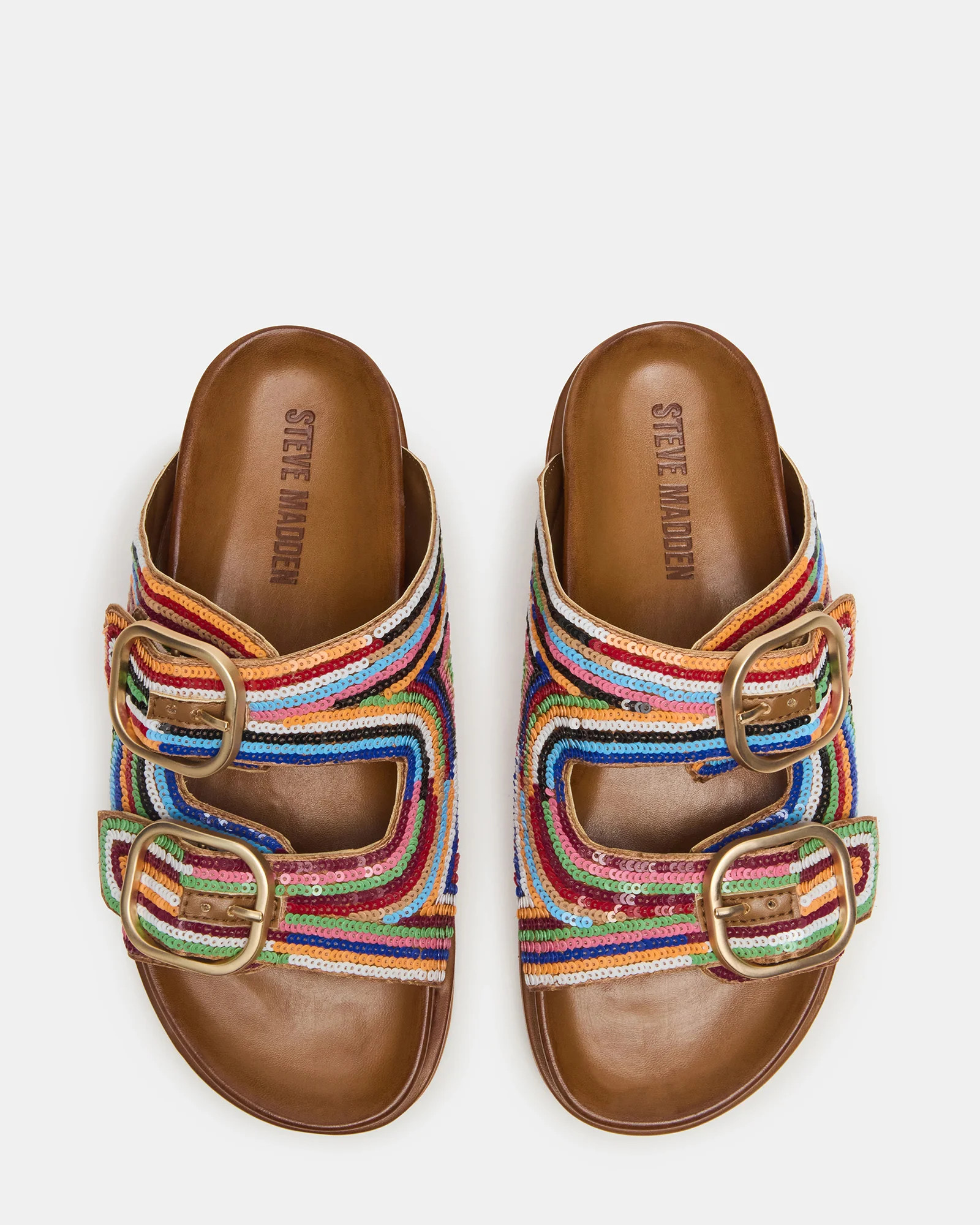 TOURIST Multi Color Footbed Slide Women's Sandal | Steve Madden (US)