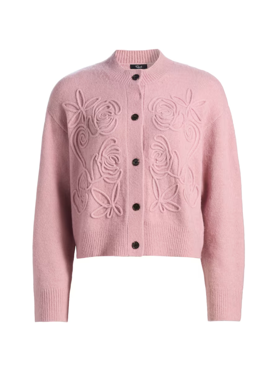 Coralee Floral Soutache-Style Cardigan | Saks Fifth Avenue