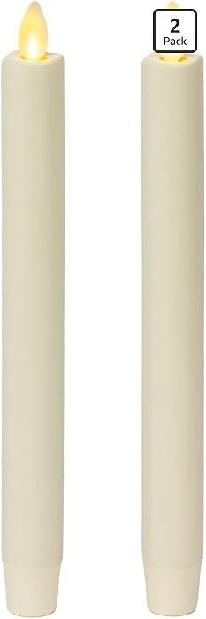 Luminara Set of 2 Moving Flame LED Taper (1x9.75), Flameless Candle, Melted Edge, Smooth Wax, Uns... | Amazon (US)