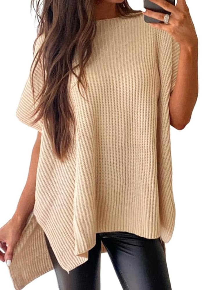 SHEWIN Womens Tops Crewneck Short Sleeve Sweater Causal Tunic Tops Lightweight Summer Sweaters fo... | Amazon (US)