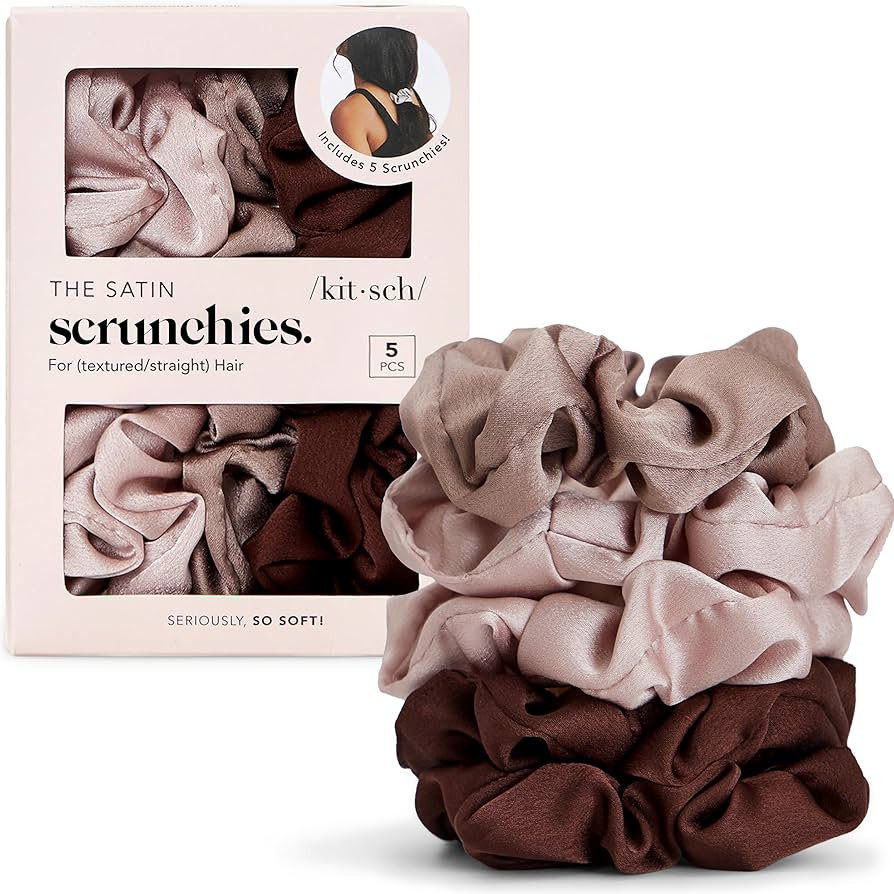 Kitsch Satin Scrunchies for Women - No Crease Hair Ties for Girls | Scrunchies For All Hair Types... | Amazon (US)