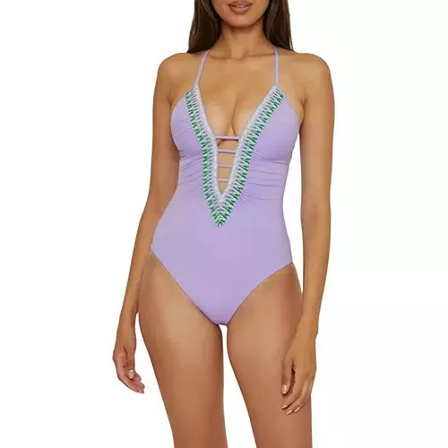 Women's Becca Clare Fiesta Plunge One Piece Swimsuit | Scheels Sports