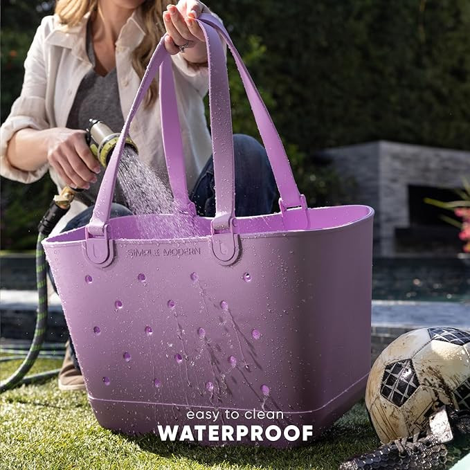 Simple Modern Extra-Large Beach Bag | Waterproof Getaway Rubber Tote with Zipper Pocket for Trave... | Amazon (US)