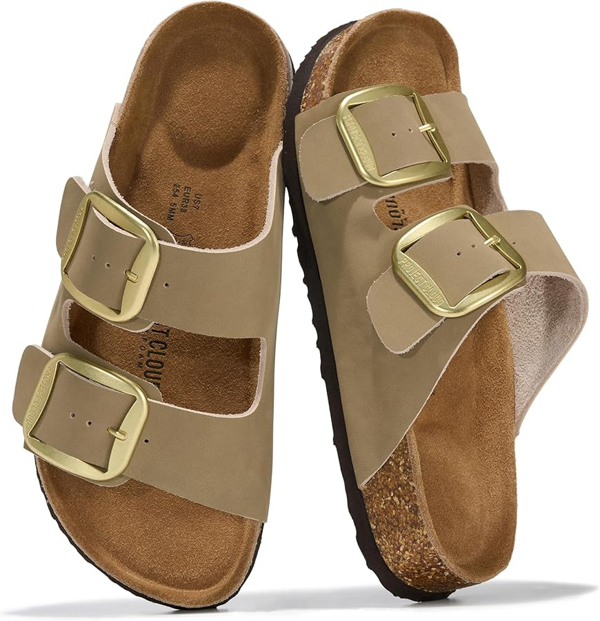 Project Cloud 100% Genuine Leather Flat Sandals for Women 2026 Comfortable Beach Essentials Women... | Amazon (US)