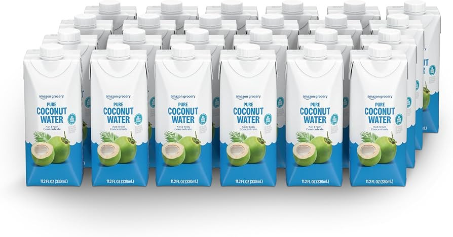 Amazon Grocery, Pure Coconut Water, No Added Sugar, 11.2 Fl Oz, 24 Ct (Previously Happy Belly, Pa... | Amazon (US)