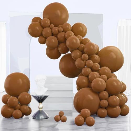 PartyWoo Brown Balloons 140 pcs Different Sizes of 18 12 10 5 Inch Neutral Brown Balloons Arch Kit Garland for Baby Shower Birthday Graduation Woodland Safari Theme Jungle Party Decorations Brown-F09 | Amazon (US)