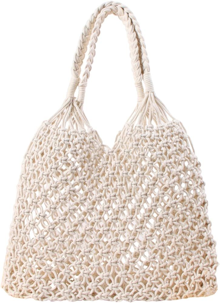 Beach Bag Tote Braided Handbag Women String Bag Summer Hobo Bag Travel Bag | Amazon (US)