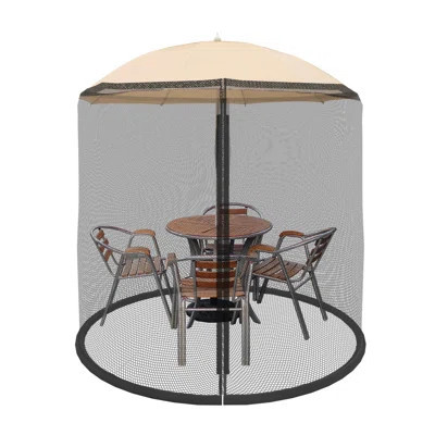 Marla Mosquito Net for Patio Umbrellas - Bug Screen for 7.5ft Umbrella to Keep Out Insects - Zippered Mesh Cover with Weighted Bottom by Pure Garden | Wayfair North America