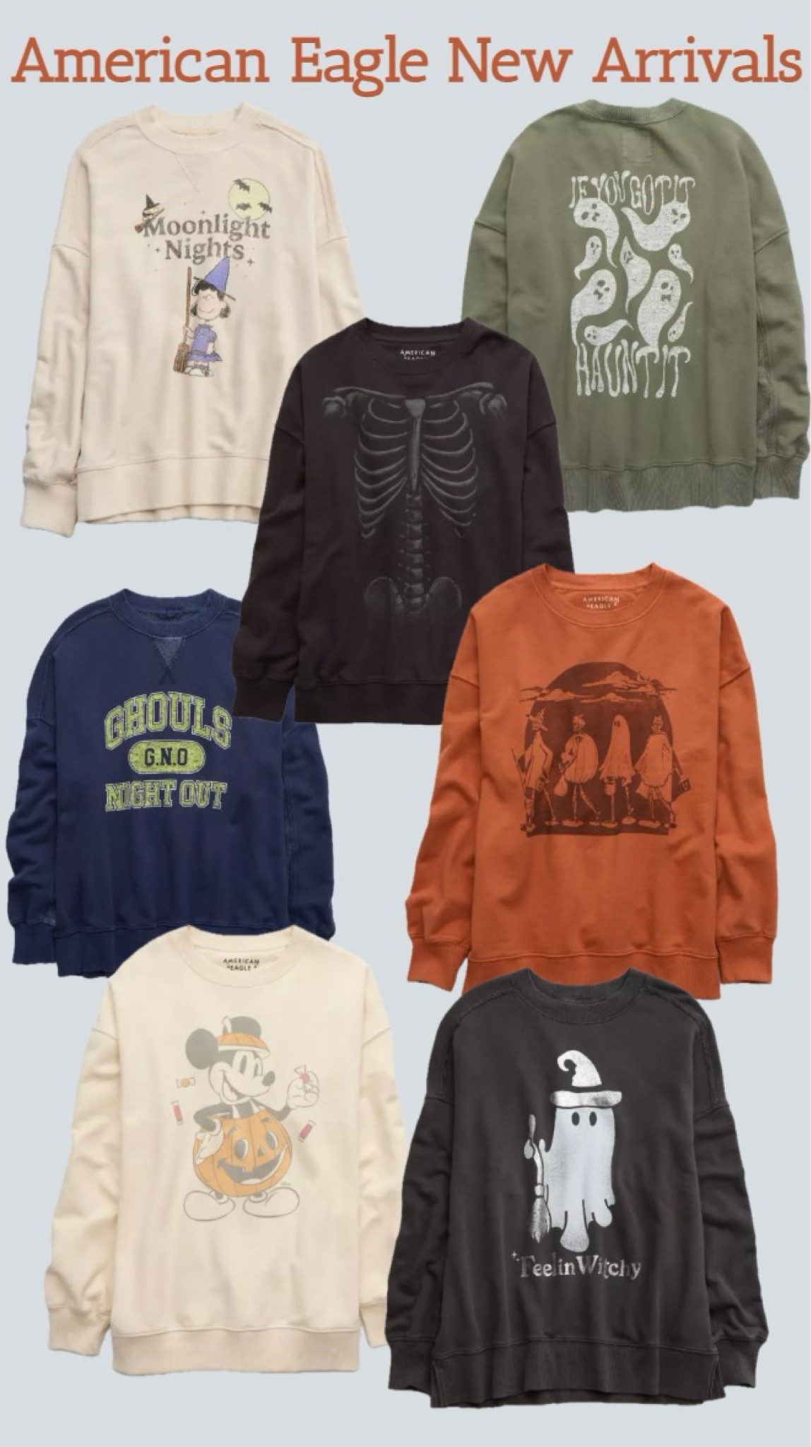 Get ready for fall with these cute new arrivals from American Eagle and aerie!  ………………. american eagle new arrivals fall sweatshirt fall shirt halloween sweatshirt halloween sweater halloween finds aerie new arrivals aerie fall new arrivals aerie shirt aerie outfits American eagle outfit fall fashion back to school shopping fall finds fall trends skeleton sweatshirt pumpkin sweatshirt disney sweatshirt peanuts sweatshirt fall outfits ghost sweatshirt spooky sweatshirt comfy sweatshirt comfy outfit comfortable outfit lounge wear halloween outfit halloween party outfit pumpkin carving party outfit skeleton shirt ghost shirt college essentials college finds school Clothes plus size fashion midsize fashion plus size Halloween sweatshirt 

#LTKStyleTip #LTKBacktoSchool #LTKFindsUnder50