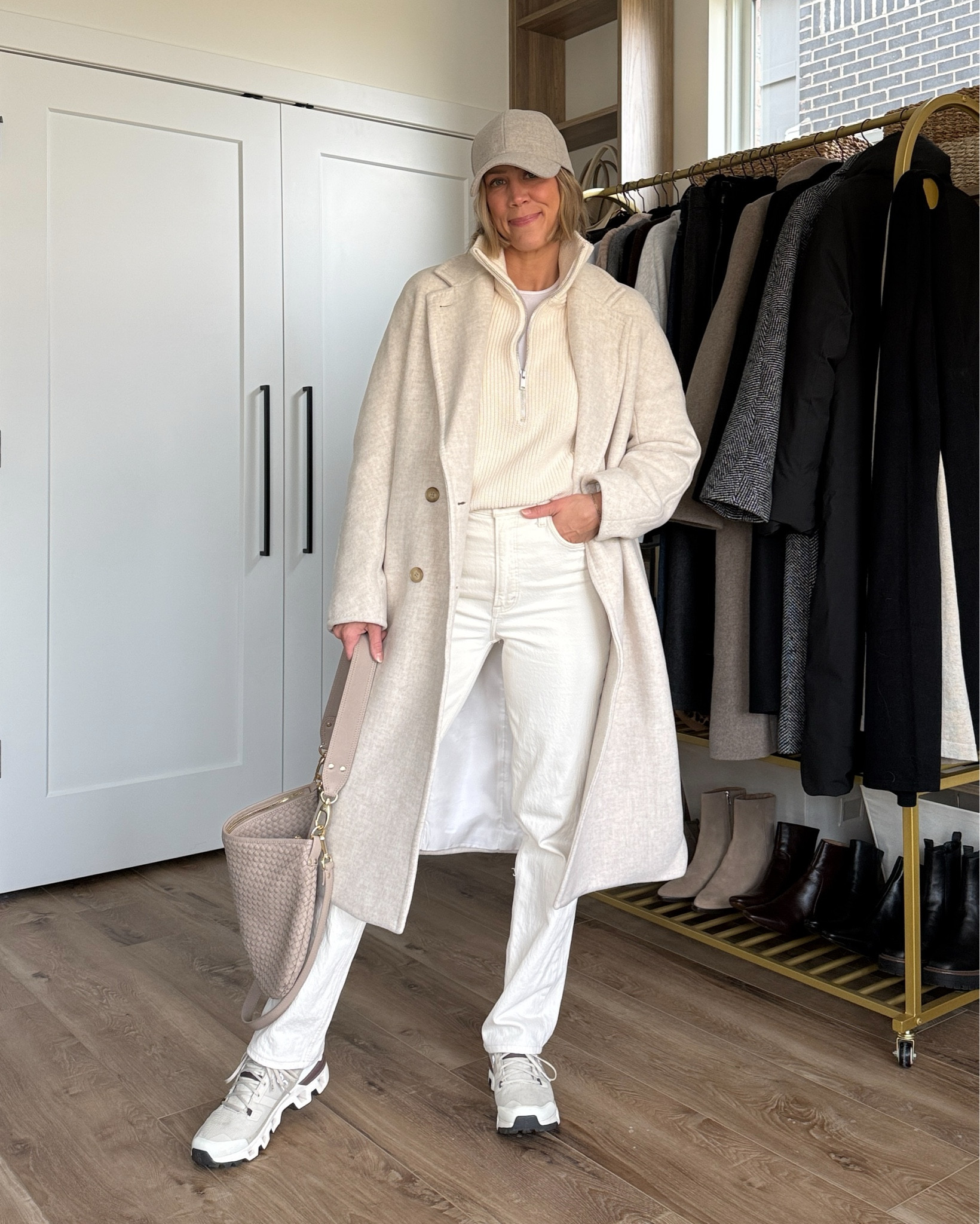 Wearing small long sleeve, small half zip sweater, 26/regular jeans, XS wool coat, sneakers tts 

#LTKStyleTip #LTKFindsUnder100 #LTKFindsUnder50