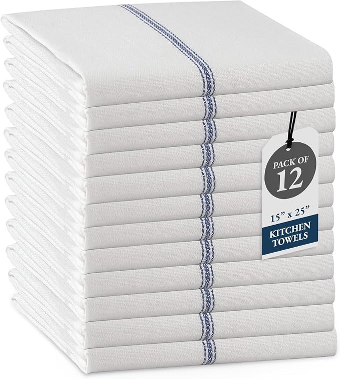 LANE LINEN Kitchen Towel Set- 12 Pack 14"x25" Dishtowels for Kitchen, Absorbent 100% Cotton Dish ... | Amazon (US)