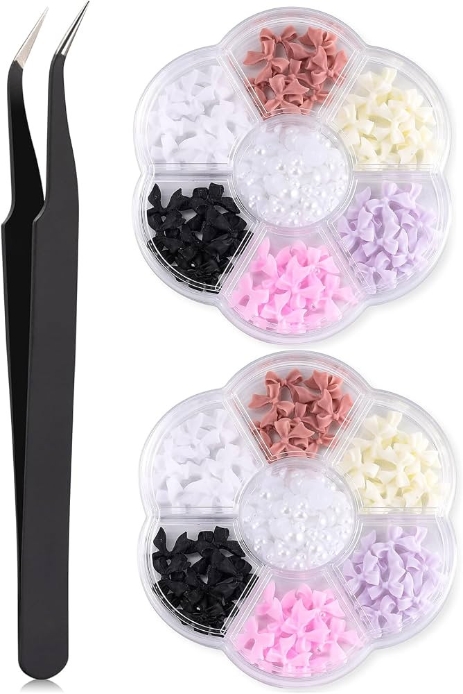 JASSINS Bow Nail Charm for Nail Art Decorations,200PCS Colorful 3D Bow Charm Acrylic Jewel Rhines... | Amazon (US)