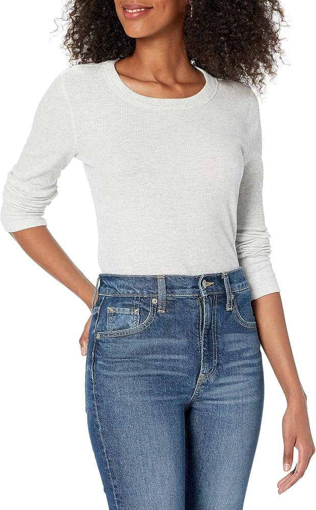 GAP Women's Waffle Knit Long Sleeve Tee T-Shirt | Amazon (US)