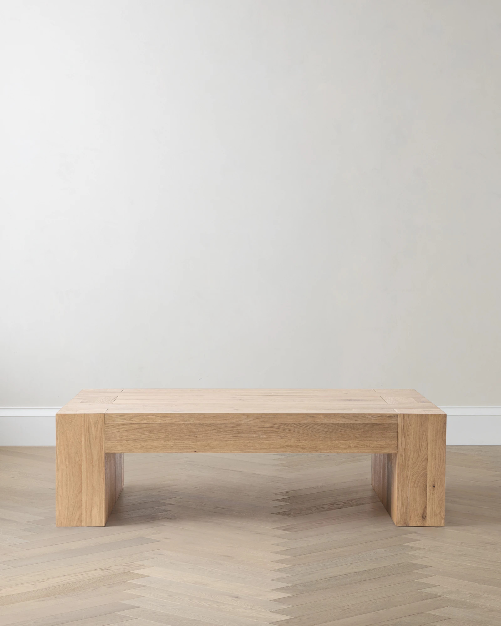 Quince - White Label | Quince | Reclaimed Oak Waterfall Coffee Table in Washed Cream, Wood | Quince