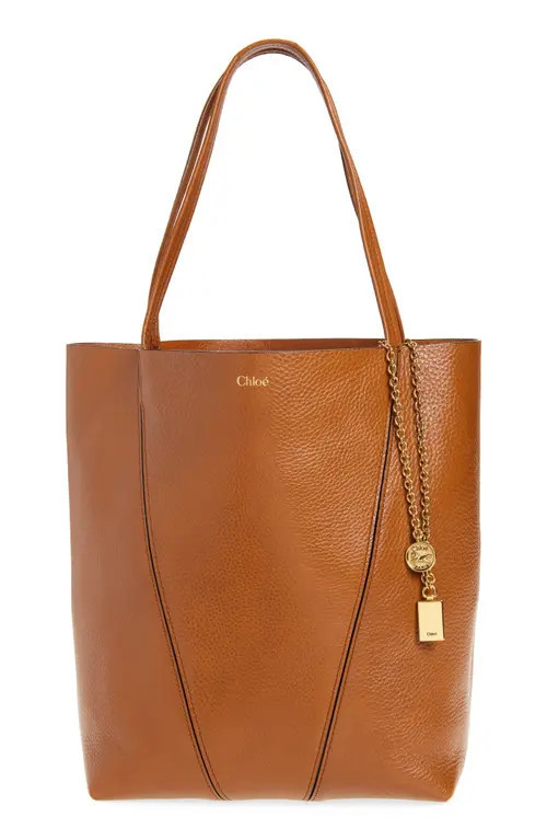 Chloé Spin Leather Tote in Clay Brown at Nordstrom | Nordstrom
