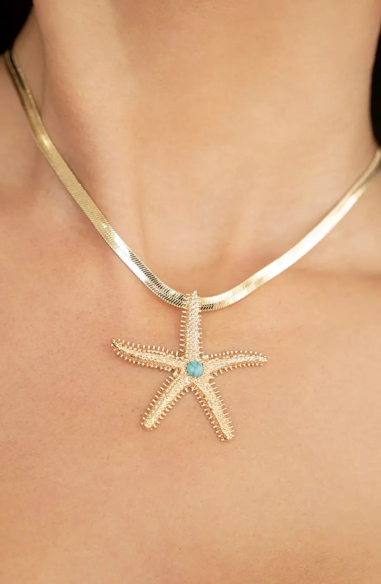 Mermaid Cove Starfish Pendant Necklace | Nordstrom