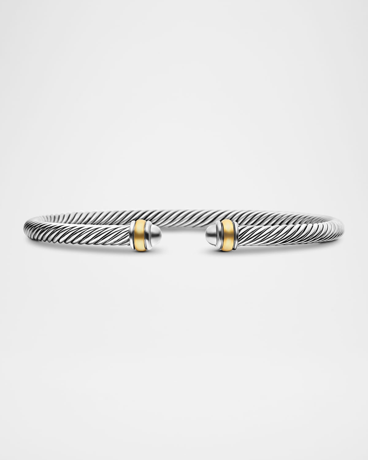 Classic Cable Bracelet in Silver with 18K Gold, 4mm | Neiman Marcus