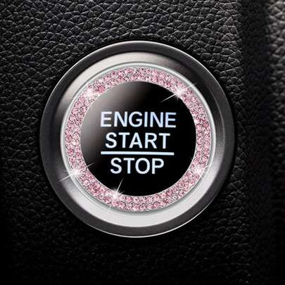 Rhinestone Decor Car One-button Start Sticker | SHEIN