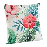 SARO LIFESTYLE Indoor/Outdoor Hibiscus Floral Print Poly Filled Throw Pillow (1458.M18S), 18 | Amazon (US)