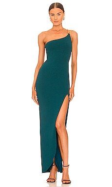 Nookie Estella One Shoulder Gown in Teal from Revolve.com | Revolve Clothing (Global)