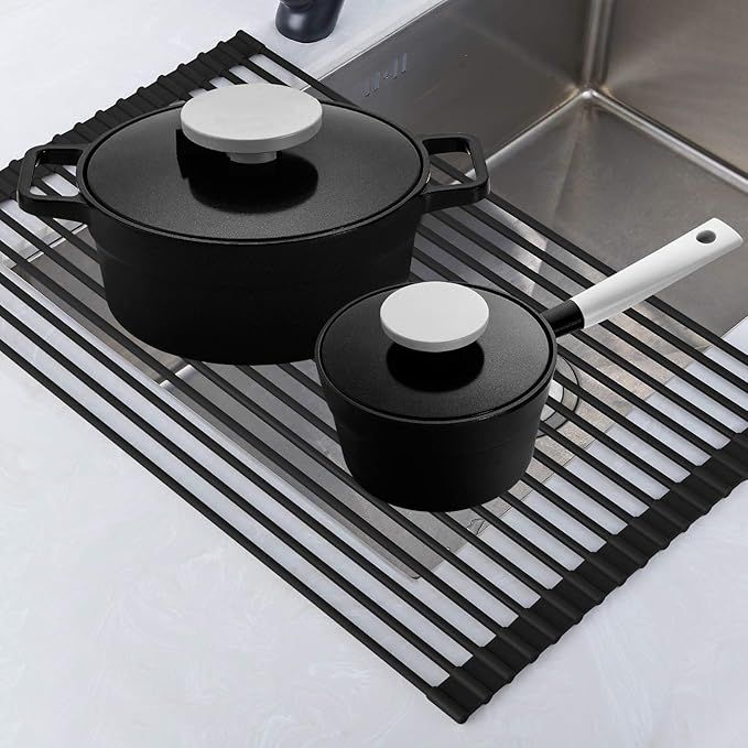 Roll Up Rack, Collapsible Dish Drying Rack-In The Sink Drying Mat-Multipurpose Dish Drainer-Rv Di... | Amazon (US)