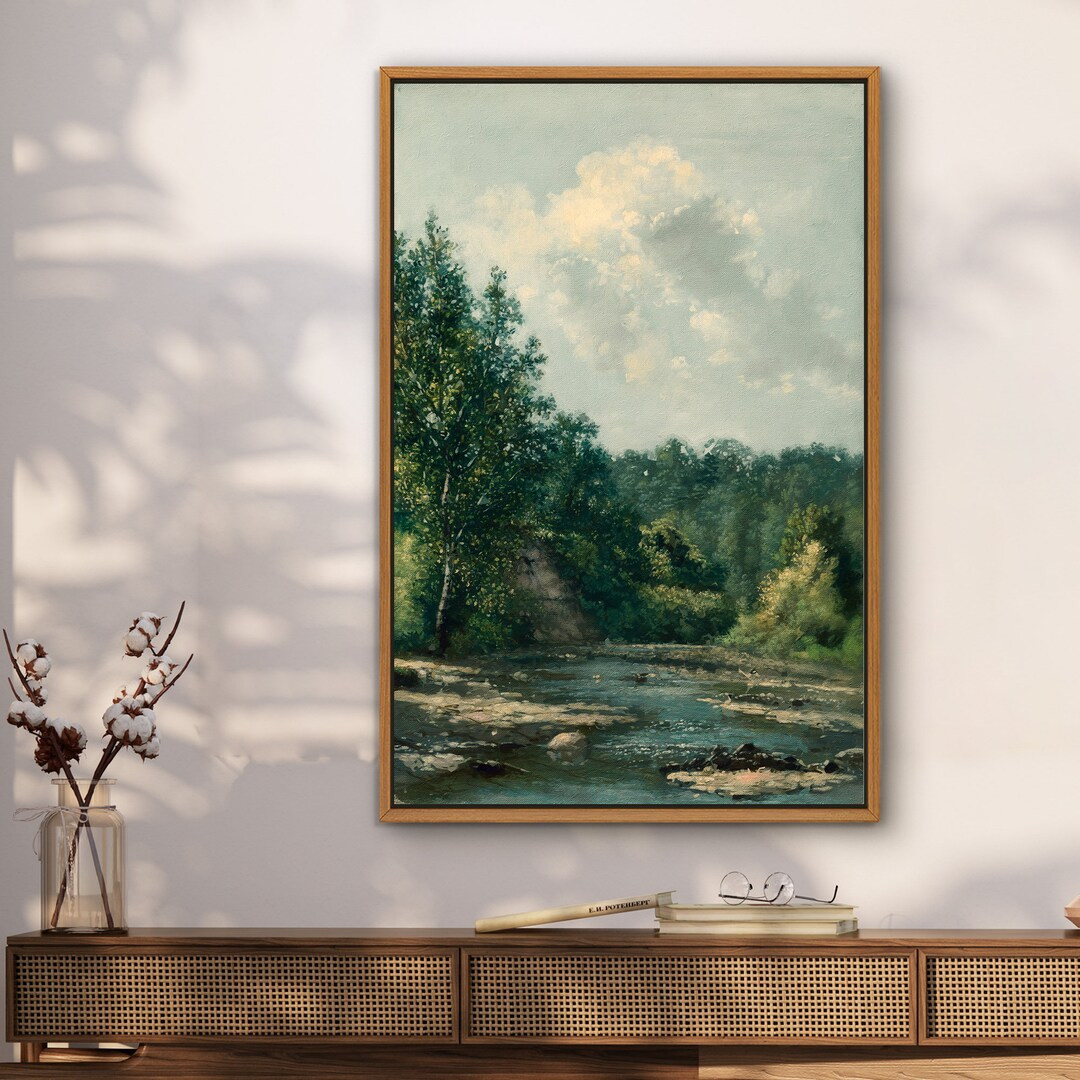 Oil Painting Landscape Wall Art Print, Nature Framed Large Gallery Art, Minimalist Art - Etsy | Etsy (US)