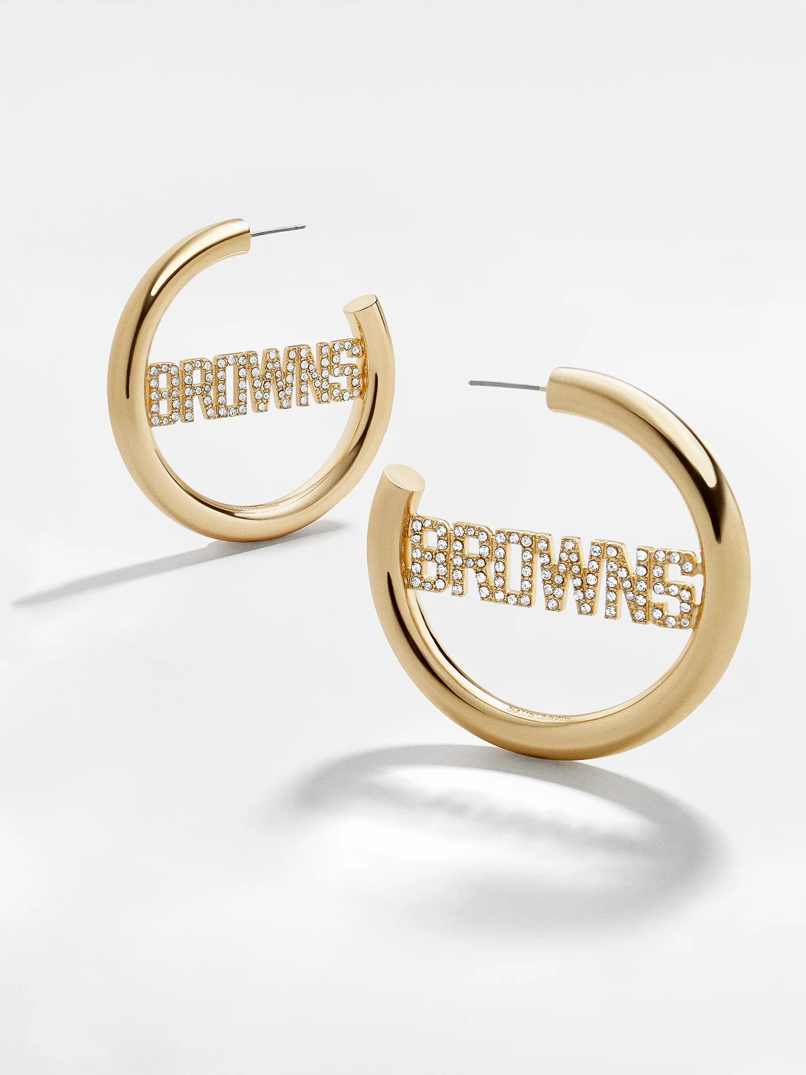 Cleveland Browns NFL Logo Gold Hoops - Cleveland Browns | BaubleBar (US)