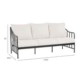 Better Homes & Gardens Aubrey Outdoor Metal Sofa with Cushions, Black & Cream | Walmart (US)
