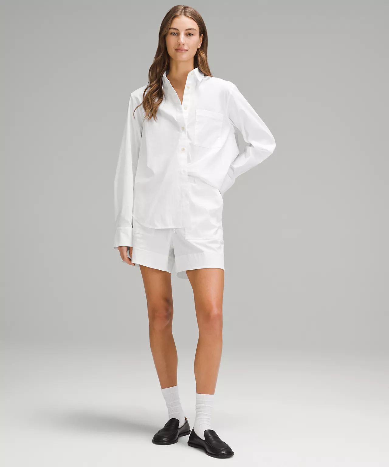 Relaxed-Fit Cotton-Blend Poplin Button-Down Shirt | Lululemon (US)