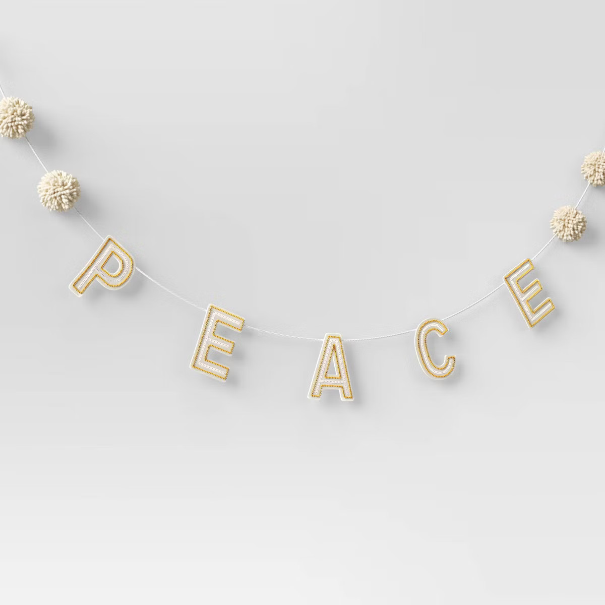 6' Sequined 'Peace' Christmas Decorative Wall Garland White - Wondershop™ | Target