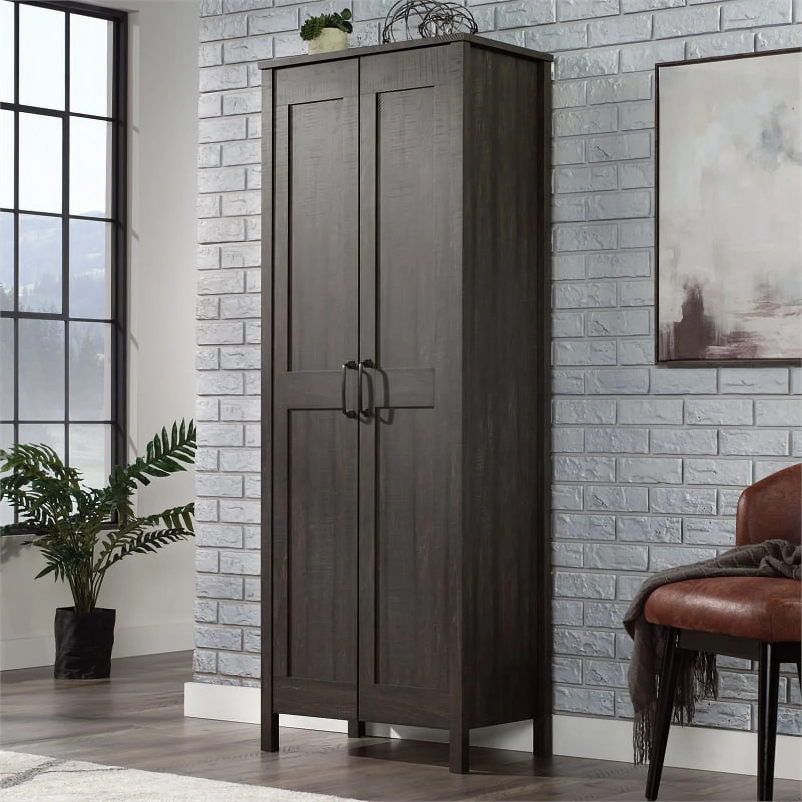 Sauder Two-Door Storage Cabinet, Blade Walnut Finish | Walmart (US)