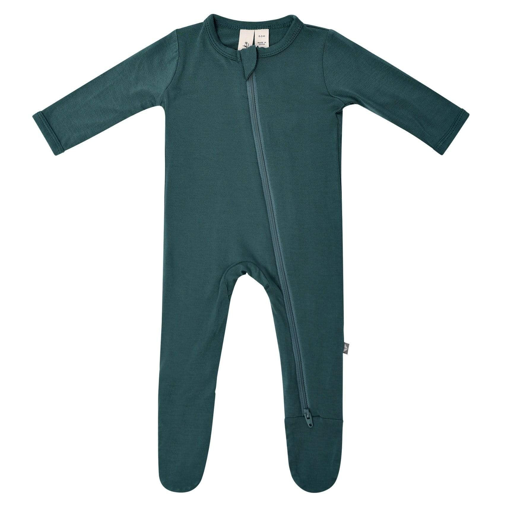 Zippered Footie in Emerald | Kyte BABY
