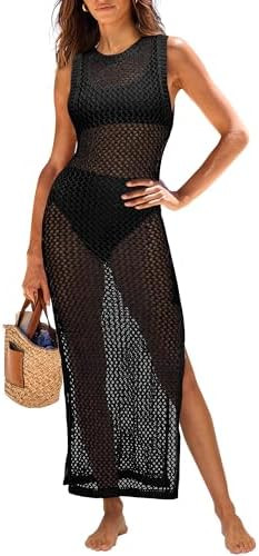ANRABESS Womens Swimsuit Cover Up Sleeveless Hollow Knit Bikini Swimwear Bathing Suit Coverup Cro... | Amazon (US)