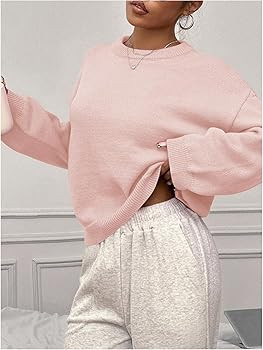 Women's Long Sleeve Sweaters Crew Neck Knit Pullover Tops Basic Jumper Winter Clothing | Amazon (US)