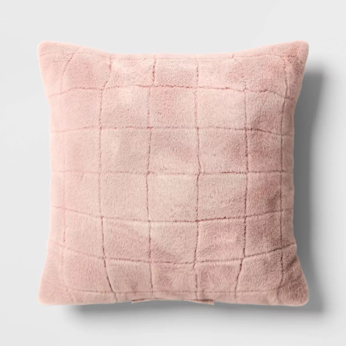 Oversized Pieced Faux Fur Square Throw Pillow Light Pink - Threshold™ | Target